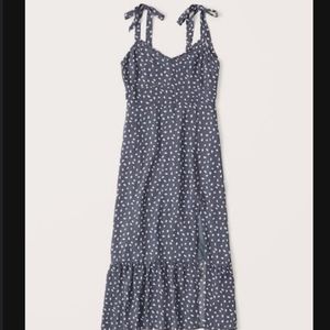 NWT Abercrombie tie shoulder midi dress